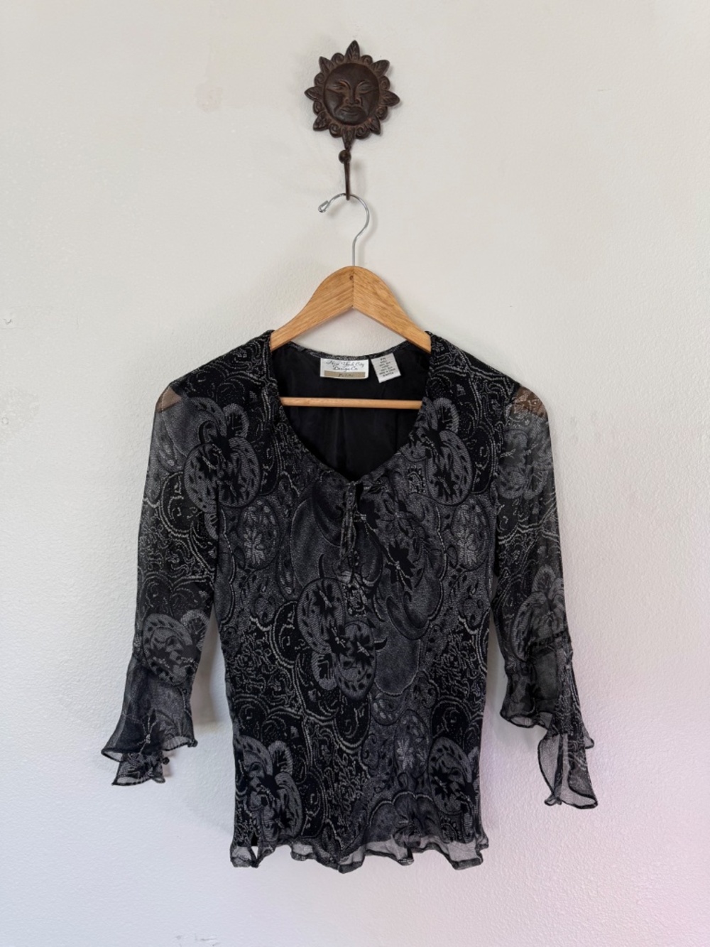 Witchy Black Silk Blouse